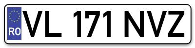 Placuta inmatriculare numar auto  VL-171-NVZ, VL 171 NVZ, VL171NVZ