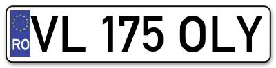 Placuta inmatriculare numar auto  VL-175-OLY, VL 175 OLY, VL175OLY