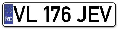 Placuta inmatriculare numar auto  VL-176-JEV, VL 176 JEV, VL176JEV