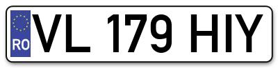 Placuta inmatriculare numar auto  VL-179-HIY, VL 179 HIY, VL179HIY