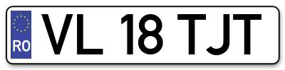 Placuta inmatriculare numar auto  VL-18-TJT, VL 18 TJT, VL18TJT
