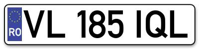 Placuta inmatriculare numar auto  VL-185-IQL, VL 185 IQL, VL185IQL