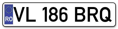Placuta inmatriculare numar auto  VL-186-BRQ, VL 186 BRQ, VL186BRQ