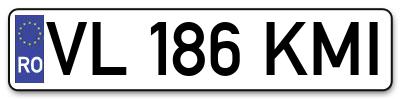 Placuta inmatriculare numar auto  VL-186-KMI, VL 186 KMI, VL186KMI