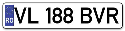 Placuta inmatriculare numar auto  VL-188-BVR, VL 188 BVR, VL188BVR