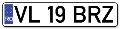 Placuta inmatriculare numar auto  VL-19-BRZ, VL 19 BRZ, VL19BRZ