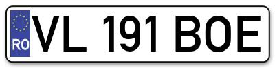 Placuta inmatriculare numar auto  VL-191-BOE, VL 191 BOE, VL191BOE