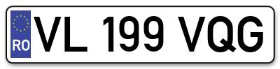 Placuta inmatriculare numar auto  VL-199-VQG, VL 199 VQG, VL199VQG