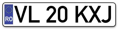 Placuta inmatriculare numar auto  VL-20-KXJ, VL 20 KXJ, VL20KXJ