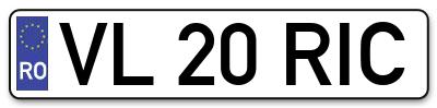 Placuta inmatriculare numar auto  VL-20-RIC, VL 20 RIC, VL20RIC