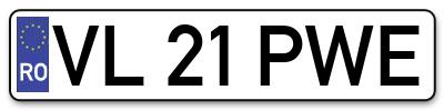 Placuta inmatriculare numar auto  VL-21-PWE, VL 21 PWE, VL21PWE