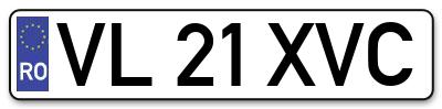 Placuta inmatriculare numar auto  VL-21-XVC, VL 21 XVC, VL21XVC