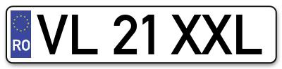 Placuta inmatriculare numar auto  VL-21-XXL, VL 21 XXL, VL21XXL