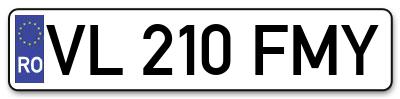 Placuta inmatriculare numar auto  VL-210-FMY, VL 210 FMY, VL210FMY