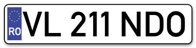 Placuta inmatriculare numar auto  VL-211-NDO, VL 211 NDO, VL211NDO