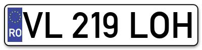 Placuta inmatriculare numar auto  VL-219-LOH, VL 219 LOH, VL219LOH