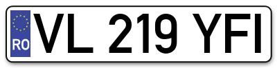 Placuta inmatriculare numar auto  VL-219-YFI, VL 219 YFI, VL219YFI