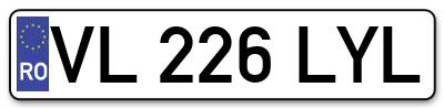 Placuta inmatriculare numar auto  VL-226-LYL, VL 226 LYL, VL226LYL