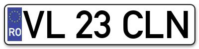 Placuta inmatriculare numar auto  VL-23-CLN, VL 23 CLN, VL23CLN