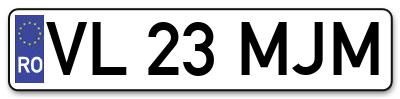 Placuta inmatriculare numar auto  VL-23-MJM, VL 23 MJM, VL23MJM