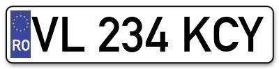 Placuta inmatriculare numar auto  VL-234-KCY, VL 234 KCY, VL234KCY