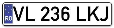 Placuta inmatriculare numar auto  VL-236-LKJ, VL 236 LKJ, VL236LKJ