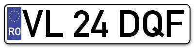 Placuta inmatriculare numar auto  VL-24-DQF, VL 24 DQF, VL24DQF