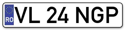 Placuta inmatriculare numar auto  VL-24-NGP, VL 24 NGP, VL24NGP