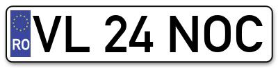 Placuta inmatriculare numar auto  VL-24-NOC, VL 24 NOC, VL24NOC