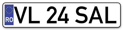 Placuta inmatriculare numar auto  VL-24-SAL, VL 24 SAL, VL24SAL