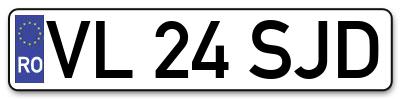 Placuta inmatriculare numar auto  VL-24-SJD, VL 24 SJD, VL24SJD