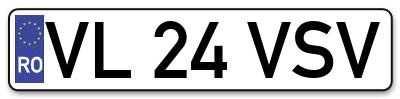Placuta inmatriculare numar auto  VL-24-VSV, VL 24 VSV, VL24VSV