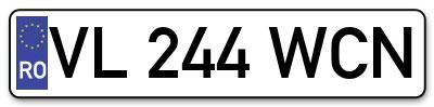 Placuta inmatriculare numar auto  VL-244-WCN, VL 244 WCN, VL244WCN