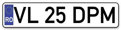 Placuta inmatriculare numar auto  VL-25-DPM, VL 25 DPM, VL25DPM