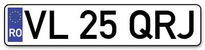 Placuta inmatriculare numar auto  VL-25-QRJ, VL 25 QRJ, VL25QRJ