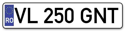 Placuta inmatriculare numar auto  VL-250-GNT, VL 250 GNT, VL250GNT