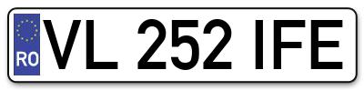 Placuta inmatriculare numar auto  VL-252-IFE, VL 252 IFE, VL252IFE
