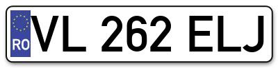 Placuta inmatriculare numar auto  VL-262-ELJ, VL 262 ELJ, VL262ELJ