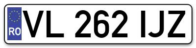 Placuta inmatriculare numar auto  VL-262-IJZ, VL 262 IJZ, VL262IJZ