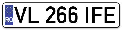 Placuta inmatriculare numar auto  VL-266-IFE, VL 266 IFE, VL266IFE