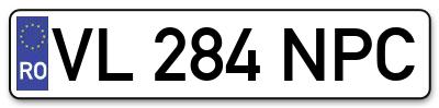Placuta inmatriculare numar auto  VL-284-NPC, VL 284 NPC, VL284NPC