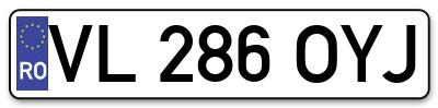 Placuta inmatriculare numar auto  VL-286-OYJ, VL 286 OYJ, VL286OYJ