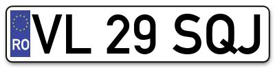 Placuta inmatriculare numar auto  VL-29-SQJ, VL 29 SQJ, VL29SQJ