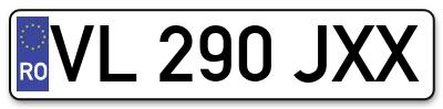 Placuta inmatriculare numar auto  VL-290-JXX, VL 290 JXX, VL290JXX