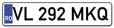 Placuta inmatriculare numar auto  VL-292-MKQ, VL 292 MKQ, VL292MKQ