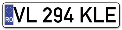 Placuta inmatriculare numar auto  VL-294-KLE, VL 294 KLE, VL294KLE
