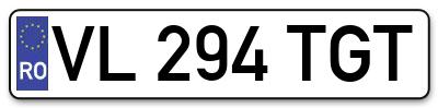 Placuta inmatriculare numar auto  VL-294-TGT, VL 294 TGT, VL294TGT