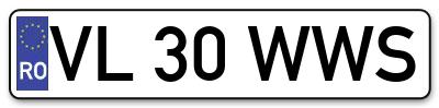 Placuta inmatriculare numar auto  VL-30-WWS, VL 30 WWS, VL30WWS