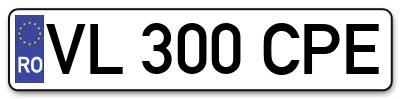Placuta inmatriculare numar auto  VL-300-CPE, VL 300 CPE, VL300CPE
