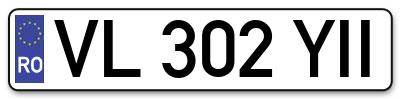 Placuta inmatriculare numar auto  VL-302-YII, VL 302 YII, VL302YII